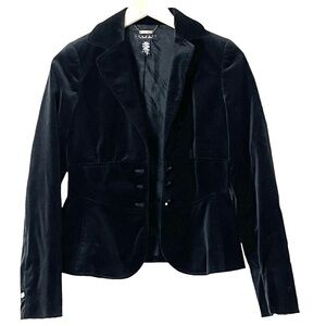 Laundry by Shelli Segal | Black velvet fitted blazer size 6